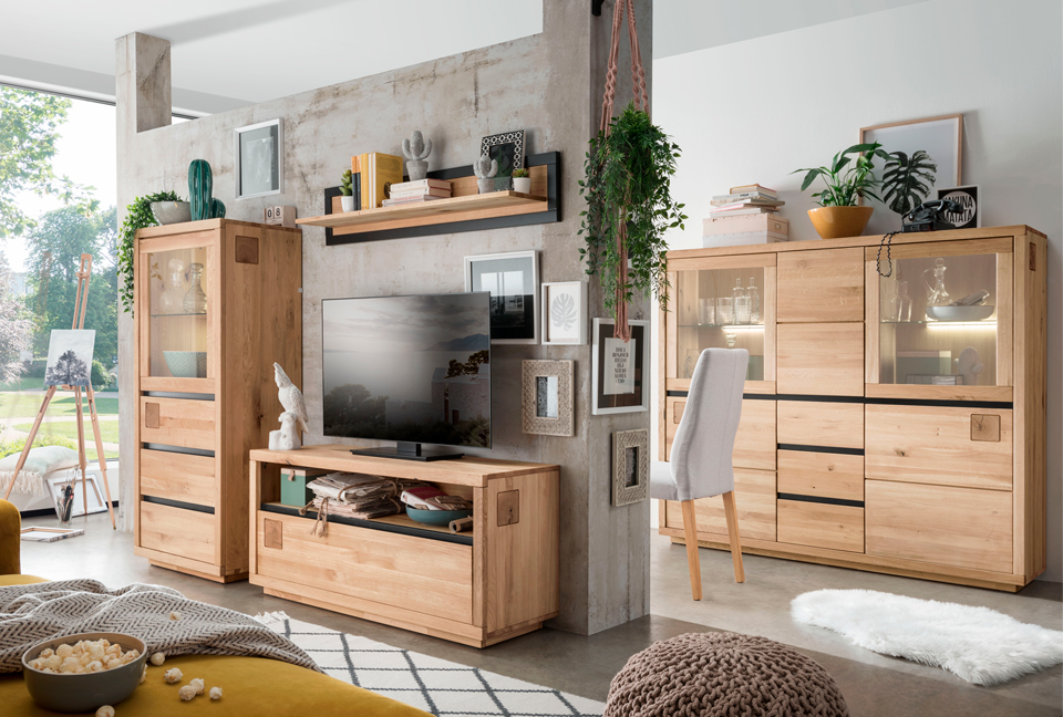 mobilier de salon en chêne